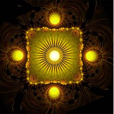 FRACTAL ART DESIGN GREETING CARD Bugs in Square